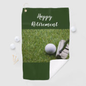 Serviette De Golf Golf Happy Retirement Golf Ball and Putter (En situation)