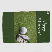 Serviette De Golf Golf Happy Retirement Golf Ball and Putter (Horizontal)