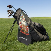Serviette De Golf Golf Joyeux Noël avec Père Noël et sac à main (Vert)