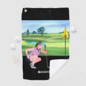 Serviette De Golf Golf Lady femme est golfeur Golf Towel (En situation)