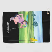Serviette De Golf Golf Lady femme est golfeur Golf Towel (Horizontal)
