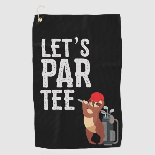 Serviette De Golf Golf Let's Par Tee avec golfeur paresseux (Devant)