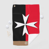 Serviette De Golf Golf Malte Drapeau, Maltese Croix monogrammée St J (En situation)