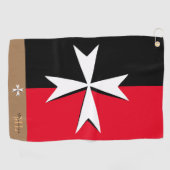 Serviette De Golf Golf Malte Drapeau, Maltese Croix monogrammée St J (Horizontal)