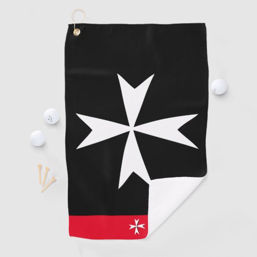 Serviette De Golf Golf Malte Drapeau, Maltese Croix monogrammée St J (En situation)