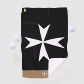 Serviette De Golf Golf Malte Drapeau, Maltese Croix monogrammée St J (En situation)