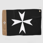 Serviette De Golf Golf Malte Drapeau, Maltese Croix monogrammée St J (Horizontal)