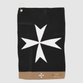 Serviette De Golf Golf Malte Drapeau, Maltese Croix monogrammée St J (Devant)