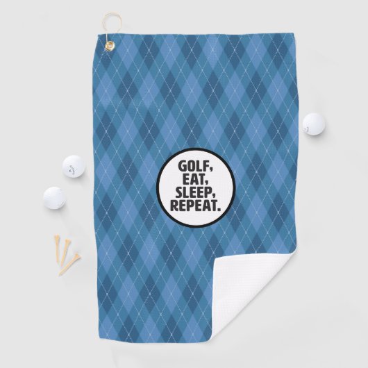 Serviette de golf « Golf, Manger, Dormir, Répéter (En situation)