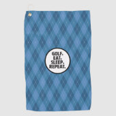Serviette de golf « Golf, Manger, Dormir, Répéter (Devant)