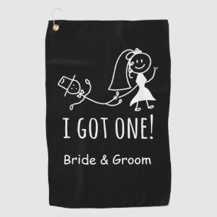 Serviette De Golf Golf Mariage J'ai une mariée et un marié en noir
