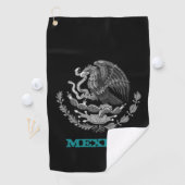 Serviette De Golf Golf Mexique & Aigle mexicain armoiries / drapeau (En situation)