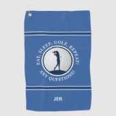 Serviette De Golf Golf moderne Monogram Pro Sports Golf Ball Blue (Devant)
