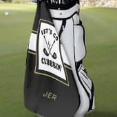 Serviette De Golf Golf Moderne Monogramme Pro Sports Black Gold