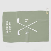 Serviette De Golf Golf moderne typographie initiales monogramme élég (Horizontal)