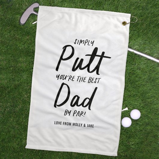Serviette De Golf Golf papa moderne noir blanc typographie drôle