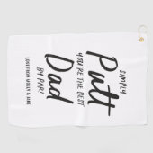 Serviette De Golf Golf papa moderne noir blanc typographie drôle (Horizontal)