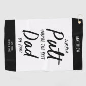 Serviette De Golf Golf papa moderne noir blanc typographie drôle (Horizontal)