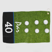 Serviette De Golf Golf Par 40e anniversaire de la fête de golf (Horizontal)