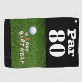Serviette De Golf Golf Par 80e anniversaire de golfeur de quatre-vin (Horizontal)