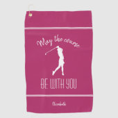 Serviette De Golf Golf Parcours Lady Sports Pro Moderne Golfo rose (Devant)