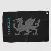Serviette De Golf Golf Pays de Galles & Dragon, Armoiries galloises (Horizontal)