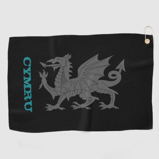 Serviette De Golf Golf Pays de Galles & Dragon, Armoiries galloises (Horizontal)