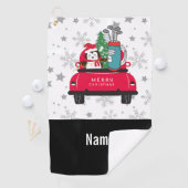 Serviette De Golf Golf Penguin avec voiturette de golf Joyeux Noël (En situation)