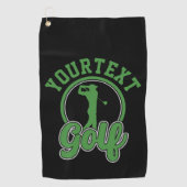 Serviette De Golf Golf personnalisé AJOUTER NOM Retro Pro Golfer Swi (Devant)