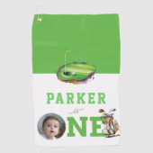 Serviette De Golf Golf Premier Anniversaire Cute Photo personnalisée (Devant)