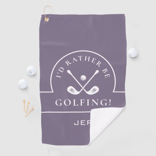 Serviette De Golf Golf Pro Golf Fun Golf Dire Monogramme Purple (En situation)