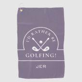 Serviette De Golf Golf Pro Golf Fun Golf Dire Monogramme Purple (Devant)