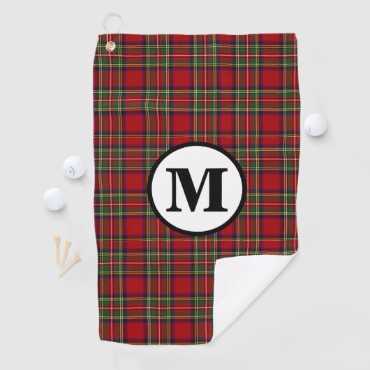 Serviette De Golf Golf Royal Stewart Tartan Plaid Scottish Monogramm (En situation)