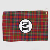 Serviette De Golf Golf Royal Stewart Tartan Plaid Scottish Monogramm (Horizontal)