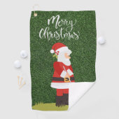 Serviette De Golf Golf Santa Claus golfeur sur l'herbe verte Noël (En situation)