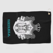 Serviette De Golf Golf Serbie & blason serbe / drapeau (Horizontal)