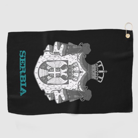 Serviette De Golf Golf Serbie & blason serbe / drapeau (Horizontal)