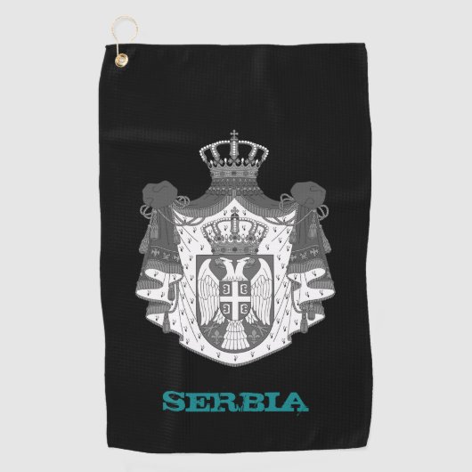 Serviette De Golf Golf Serbie & blason serbe / drapeau (Devant)