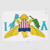 Serviette De Golf Golf Serviette avec drapeau des Îles Vierges (Horizontal)