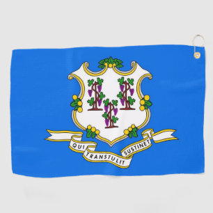 Serviette De Golf Golf Serviette avec drapeau du Connecticut, États-