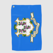 Serviette De Golf Golf Serviette avec drapeau du Connecticut, États- (Devant)