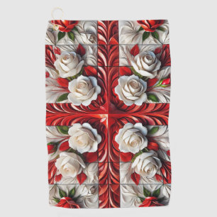 Serviette De Golf Golf Serviette avec Rose anglais