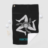 Serviette De Golf Golf Sicile & Sicilienne armoiries / drapeau (En situation)