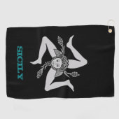 Serviette De Golf Golf Sicile & Sicilienne armoiries / drapeau (Horizontal)