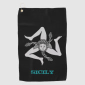 Serviette De Golf Golf Sicile & Sicilienne armoiries / drapeau (Devant)