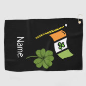 Serviette De Golf Golf St. Patrrick's Day avec shamrock du drapeau i (Horizontal)