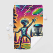 Serviette De Golf Golf sur disque Alien extraterrestrial (En situation)