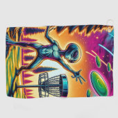 Serviette De Golf Golf sur disque Alien extraterrestrial (Horizontal)