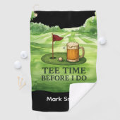 Serviette De Golf Golf Tee Time Before I Do Golf Bachelor Party (En situation)