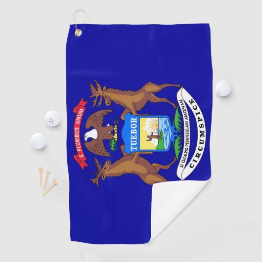 Serviette De Golf Golf Towel avec drapeau du Michigan (En situation)